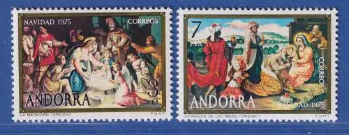 Andorra span. 1975 Mi.-Nr. 99-100 Weihnachten ** / MNH