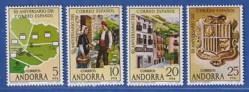 Andorra span. 1978 Mi.-Nr. 111-14 50 Jahre spanisches Postamt ** / MNH