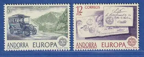 Andorra span. 1979 Mi.-Nr. 123-24 Europa Geschichte der Post ** / MNH