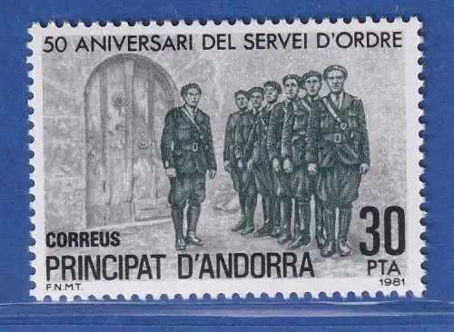 Andorra span. 1981 Mi.-Nr. 140 50 Jahre Volksmiliz ** / MNH