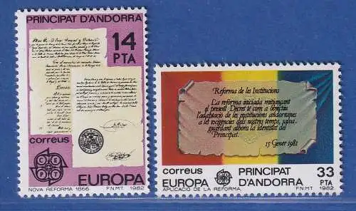 Andorra span. 1982 Mi.-Nr. 153-54 Europa: Historische Ereignisse ** / MNH