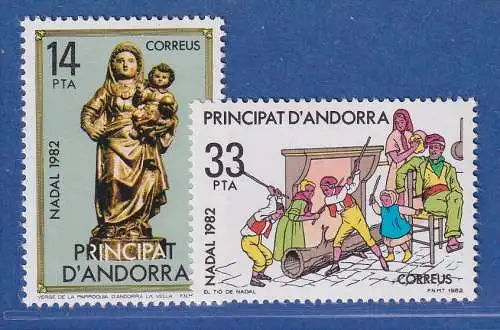 Andorra span. 1982 Mi.-Nr. 163-64 Weihnachten ** / MNH