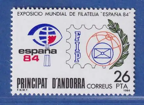 Andorra span. 1984 Mi.-Nr. 174 Briefmarkenausstellung ESPANIA '84 ** / MNH