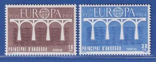 Andorra span. 1984 Mi.-Nr. 175-76 Europa: Brücke  ** / MNH