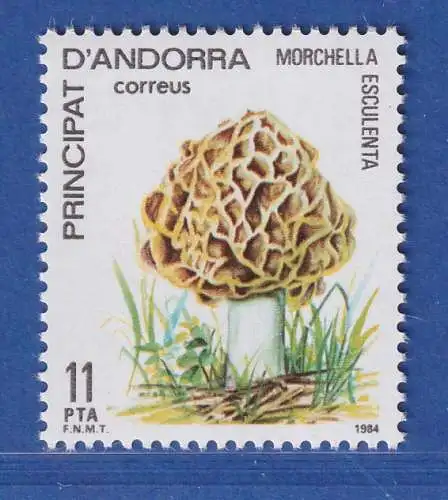 Andorra span. 1984 Mi.-Nr. 178 Pilze Speise-Morchel ** / MNH