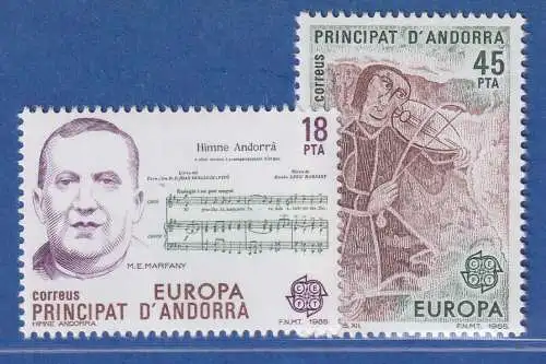 Andorra span. 1985 Mi.-Nr. 181-82 Europäisches Jahr der Musik ** / MNH