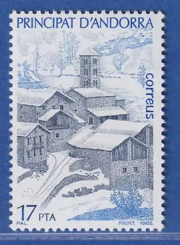 Andorra span. 1985 Mi.-Nr. 185 Tourismus Dorf Pal im Winter ** / MNH