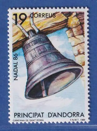 Andorra span. 1986 Mi.-Nr. 191 Glocke der Kirche Sant Romà de Les Bons ** / MNH