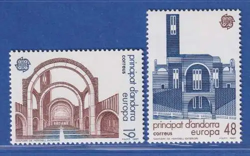 Andorra span. 1987 Mi.-Nr. 193-94 Kirchen von Meritxell ** / MNH