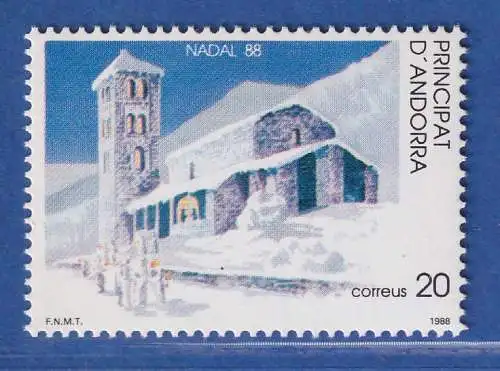 Andorra span. 1988 Mi.-Nr. 204 Weihnachten Kirche St. Joan de Caselles **/ MNH