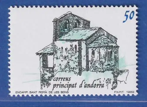 Andorra span. 1989 Mi.-Nr. 211 Kapelle von Sant Romàde les Bons ** / MNH