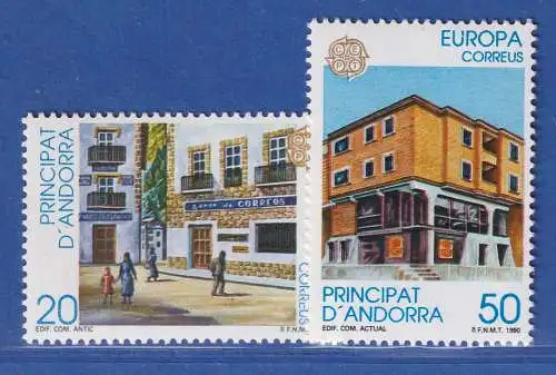 Andorra span. 1990 Mi.-Nr. 214-15 Europa: Postalische Einrichtungen ** / MNH