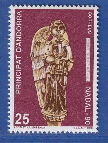 Andorra span. 1990 Mi.-Nr. 218 Weihnachten Engelsfigur Kirche Sant Iscle **/ MNH