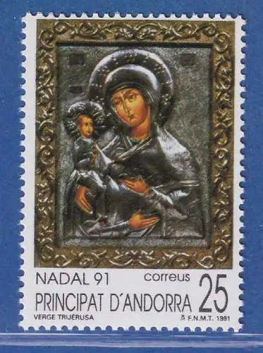 Andorra span. 1991 Mi.-Nr. 224 Weihnachten Maria mit Kind ** / MNH