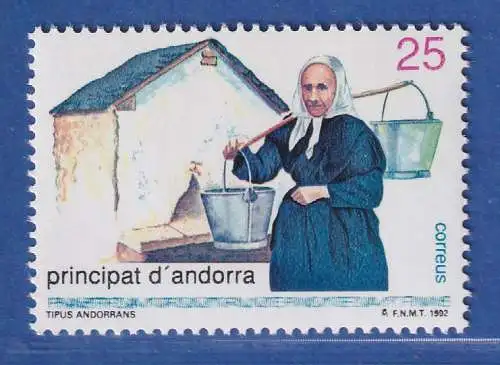 Andorra span. 1992 Mi.-Nr. 225 Bäuerin ** / MNH