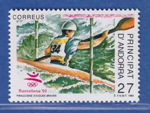 Andorra span. 1992 Mi.-Nr. 228 Olymp. Sommerspiele Barcelona, Kanuslalom **/ MNH