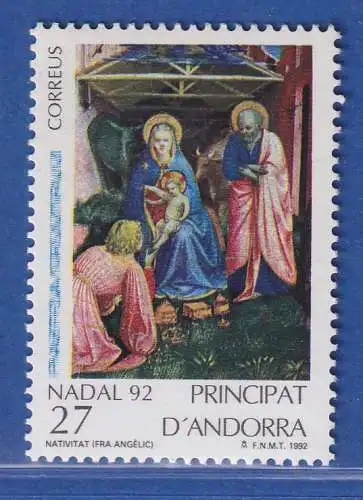 Andorra span. 1992 Mi.-Nr. 230 Weihnachten, Anbetung der Könige ** / MNH