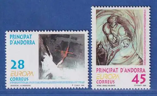 Andorra span. 1993 Mi.-Nr. 232-3 Zeitgenössische Kunst, Upstream, Ritme ** / MNH