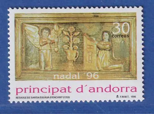 Andorra span. 1996 Mi.-Nr. 250 Weihnachten, Mariä Verkündigung ** / MNH