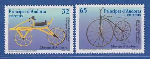 Andorra span. 1997 Mi.-Nr. 251-52 Historische Fahrräder ** / MNH