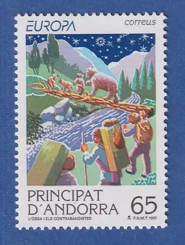 Andorra span. 1997 Mi.-Nr. 253 Europa: Der Bär und die Schmuggler ** / MNH