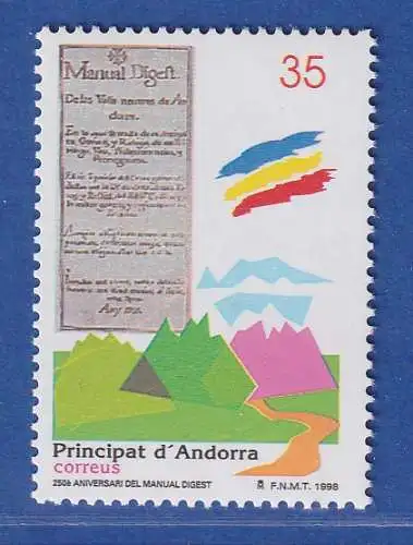 Andorra span. 1998 Mi.-Nr. 260 Titelseite des Manual Digest ** / MNH