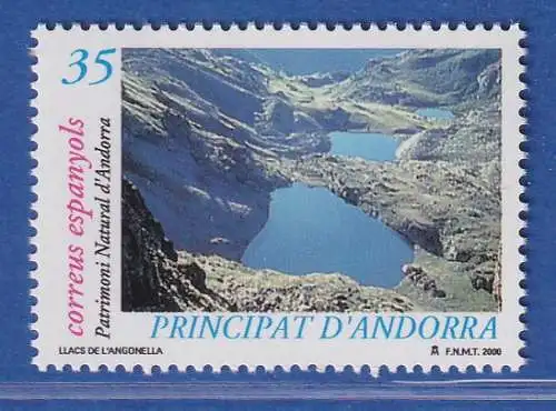 Andorra span. 2000 Mi.-Nr. 272 Angonella-Seen, Naturerbe ** / MNH