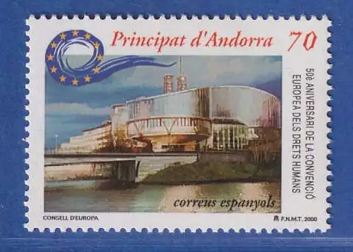 Andorra span. 2000 Mi.-Nr. 276 Palast der Menschenrechte, Straßburg ** / MNH