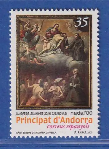 Andorra span. 2000 Mi.-Nr. 278 Weihnachten Heilige und Fegefeuer ** / MNH