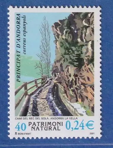 Andorra span. 2001 Mi.-Nr. 279 Wanderweg Rec de Sola ** / MNH