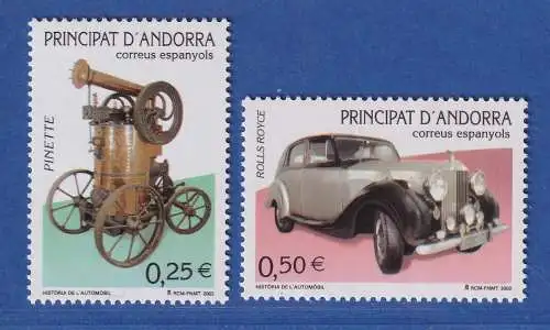 Andorra span. 2002 Mi.-Nr. 293-94 Geschichte des Automobilbaus ** / MNH