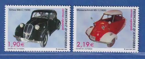 Andorra span. 2004 Mi.-Nr. 314-15 Simca 508-C, Messerschmitt KR-1 ** / MNH