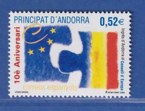 Andorra span. 2004 Mi.-Nr. 317 Mitgliedschaft Andorras im Europarat ** / MNH