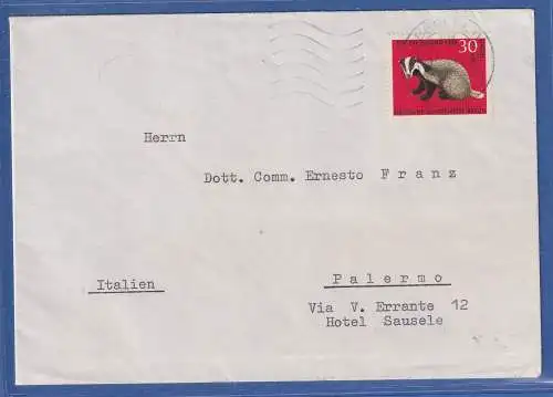 Berlin 1968 Mi.-Nr. 318 als EF auf Auslandsbrief O BERLIN nach Palermo