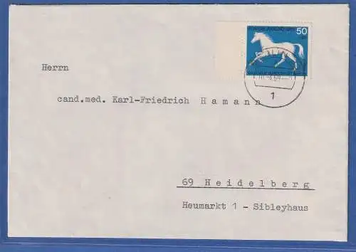 Berlin 1969 Mi.-Nr. 329 als EF auf Brief O BERLIN nach Heidelberg