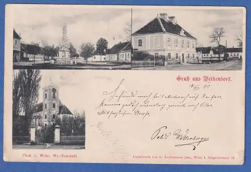 Alte AK Österreich Gruß aus Veikendorf gel.1899