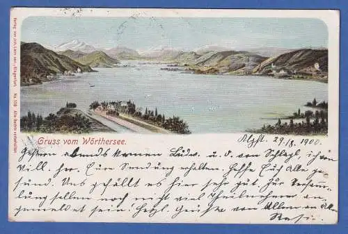 Alte AK Österreich Gruss vom Wörthersee gel.1900