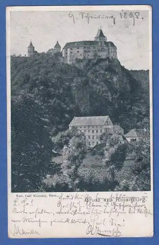 Alte AK Österreich Gruss aus Rosenburg gel.1898