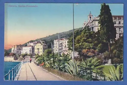 Alte AK Österreich Abbazia (später Opatija) Slatina-Promenade gel.1913