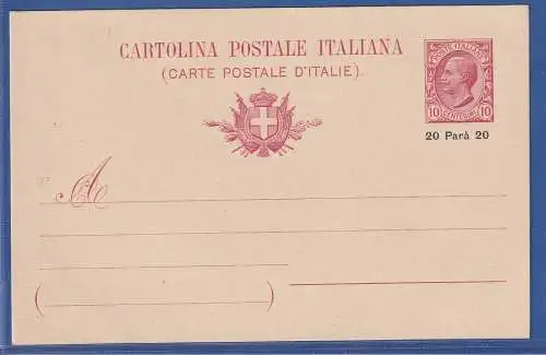 Italienische Post in der Levante 1904/09 GA Postkarte Mi.-Nr. P 34 ungebraucht 