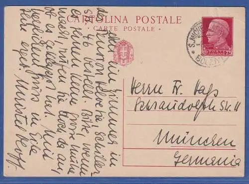 Italien 1938 GA Postkarte O S. MICHELE APPIANO BOLZANO nach München