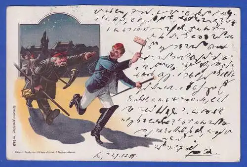 Österreich 1899 Humoristische Bildpostkarte Studentenstreich O WIEN