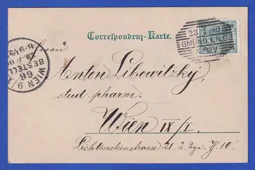 Österreich 1899 Bildpostkarte Auerhahn mit Achteck-O GMÜND