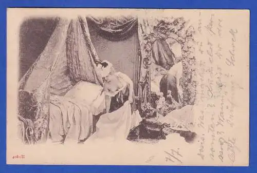 Österreich 1900 Erotische Bildpostkarte Dame im Boudouir O VLASIM / WLASCHIM
