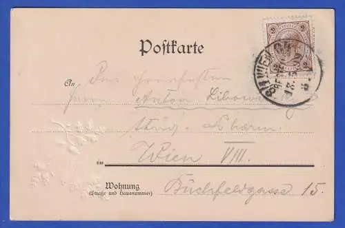 Österreich 1899 Grußpostkarte mit Einkreis-O WIEN