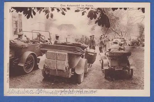 Alte AK Österreich Das Automobil im Felde Autokolonne gel.1918