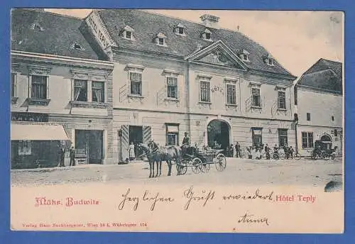 Alte AK Österreich Mährisch Budwitz, Hotel Teply gel.1900