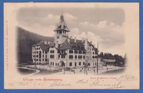 Alte AK Österreich Semmering Hotel Erzherzog Johann gel.1900