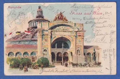 Alte AK Österreich Gruss aus Wien, Rotunde gel.1903