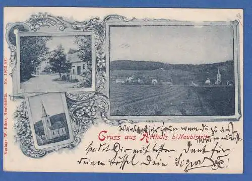 Alte AK Österreich Gruss aus Artholz bei Neubistritz. gel.1899